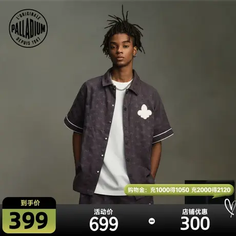 PALLADIUM帕拉丁上装鸢尾花满印提花男女款休闲短袖衬衫178032图片