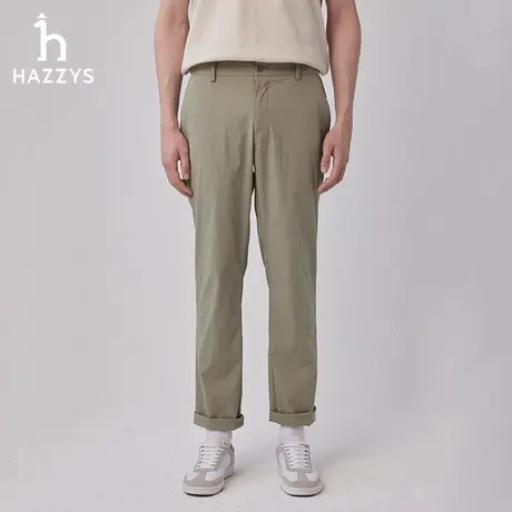 【商场同款】Hazzys哈吉斯2024春季新品男士休闲直筒裤子通勤长裤图片