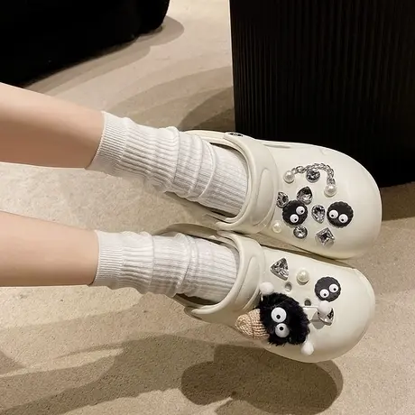 洞洞鞋女2024新款韩版ins时尚甜美卡通防滑eva软底外穿包头凉拖鞋商品大图