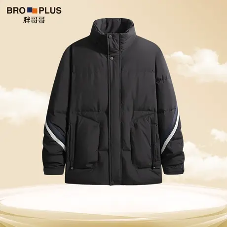胖哥哥大码男装羽绒服男冬季短款白鸭绒加肥加大宽松男士外套潮胖商品大图