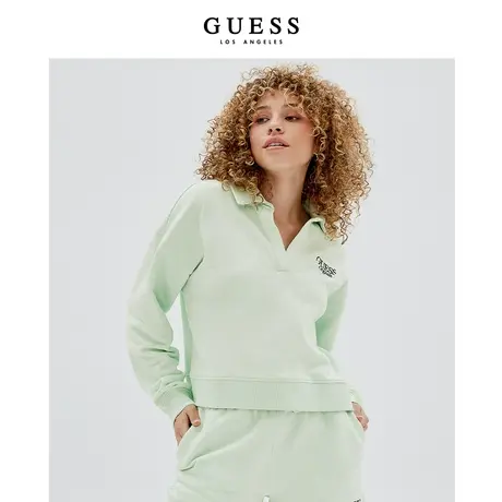 GUESS 女士潮流个性时尚POLO领长袖卫衣-W2GQ08K9YI1图片
