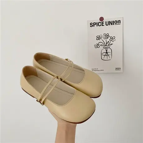 单鞋女2023新款春季气质法式浅口软底仙女温柔奶奶鞋玛丽珍小皮鞋商品大图