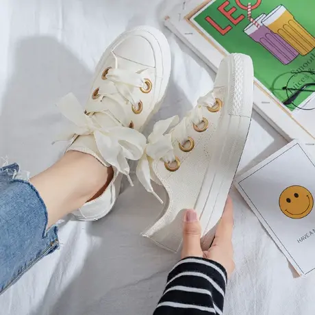 帆布鞋女学生ulzzang港风低帮平底百搭布鞋ins潮鞋韩版网红板鞋子商品大图