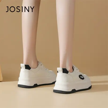 Josiny/卓诗尼厚底板鞋女2024新款春季百搭运动炸街增高休闲鞋子图片