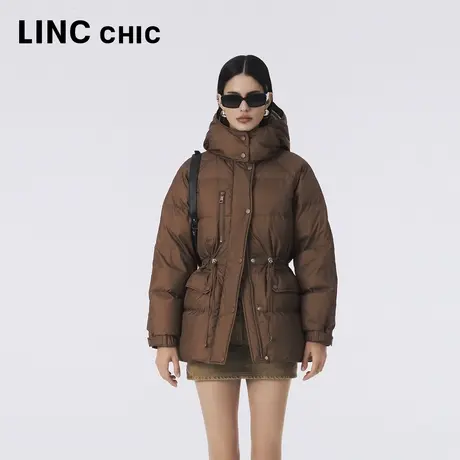LINCCHIC金羽杰2023年秋冬新款高街连帽面包羽绒服女Y23802320商品大图