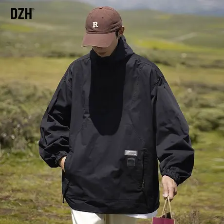 男士进藏户外冲锋衣男款潮牌登山服半拉链防风外套男秋季夹克连帽商品大图