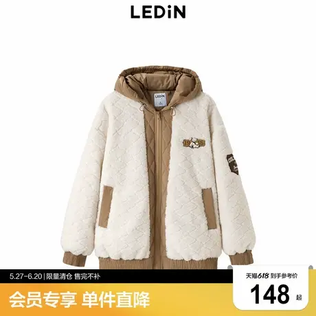 乐町冬季新款美式学院风仿羊羔毛外套C2AED4340商品大图