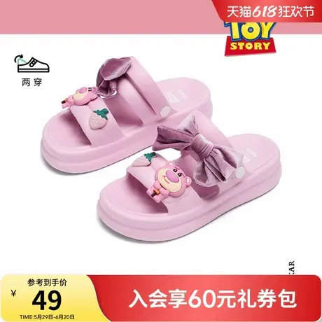 【迪士尼系列】热风厚底凉鞋女2025年夏季新款草莓熊沙滩凉拖鞋子商品大图