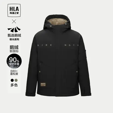 【曾舜晞同款】海澜之家极光超能鹅绒羽绒服服23秋冬新连帽外套男商品大图