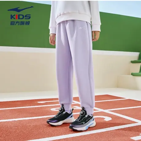 鸿星尔克童装儿童运动裤女童裤子2025春秋季中大童长裤休闲卫裤图片