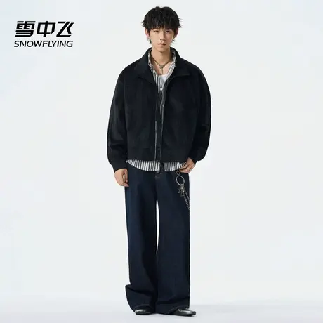 雪中飞短款夹克女2025秋季新款时尚百搭休闲拉链保暖立领外套商品大图