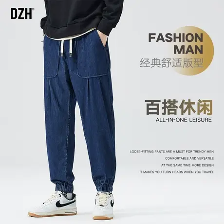 男士灯芯绒男裤子高街美式春秋款休闲运动裤2023年新款束脚裤男款商品大图