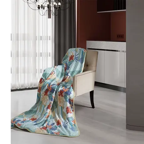 【专柜同款】富安娜毛毯法兰绒午睡舒柔绒毯沙发毯子 冷香清韵商品大图