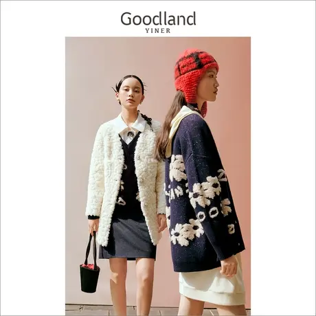 【泰迪服】音儿美地女装2022冬季新款宽松上衣仿羊羔毛呢子外套图片