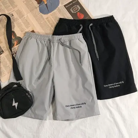 短裤男潮牌运动休闲五分大裤衩夏季宽松工装中裤港风速干沙滩裤薄商品大图