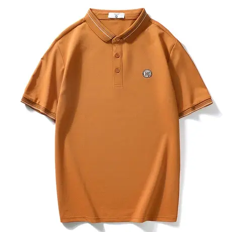 纯棉短袖T恤男爸爸夏装翻领体恤夏季中年polo带领中老年男装上衣商品大图