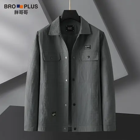 胖哥哥大码外套男格子高级感男士工装夹克宽松加肥加大衬衫外套潮商品大图