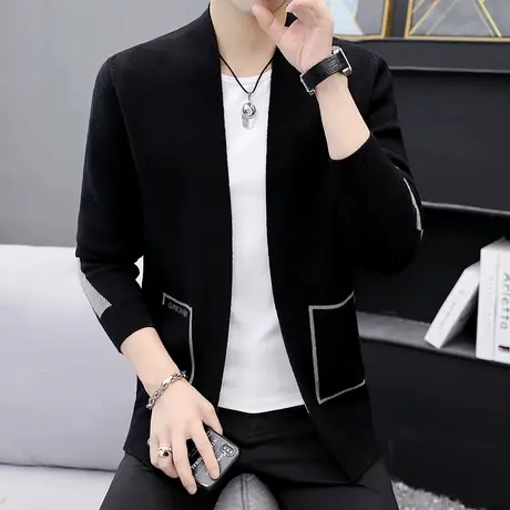 针织开衫男春秋季潮流长袖毛衣外套休闲百搭男装日系宽松毛线衣服商品大图