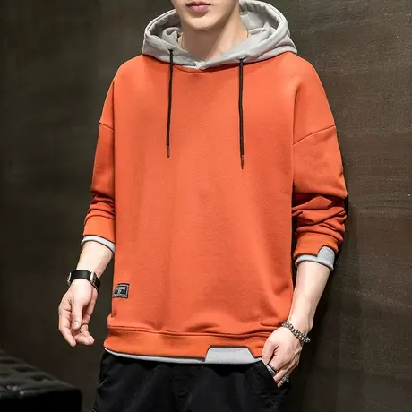 假两件男士卫衣连帽宽松春秋季新款韩版潮流上衣服ins潮牌外套男商品大图