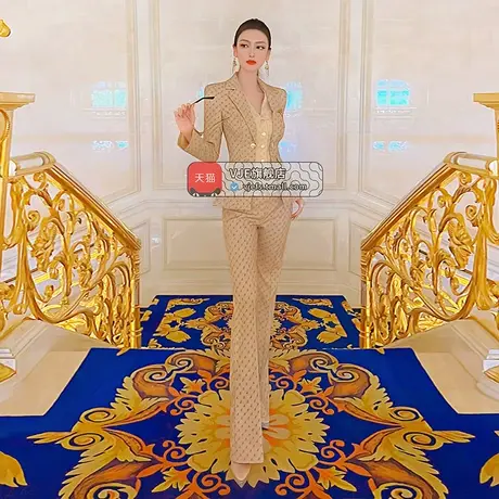 VJE秋季女士职业西裤新品高腰修身显瘦垂感微喇叭长裤子图片