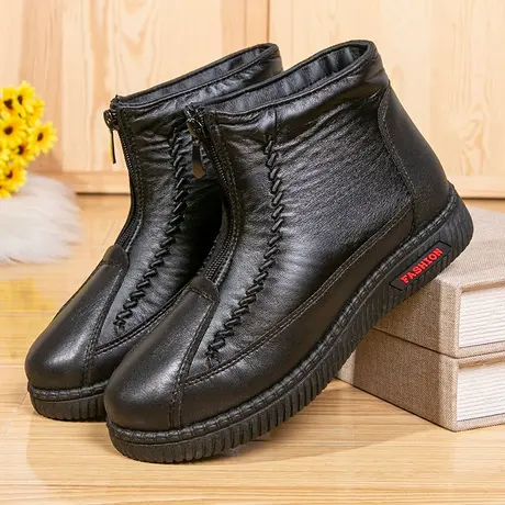 老北京布鞋女2023新款中老年软底加绒保暖棉鞋防滑百搭奶奶雪地靴图片