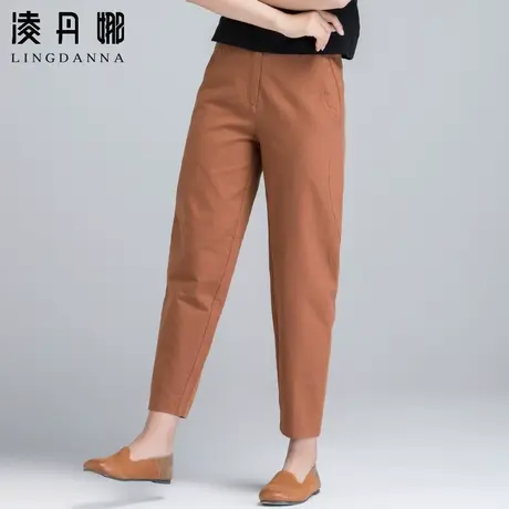亚麻女裤八分裤棉麻裤子夏季薄款灯笼裤休闲九分小个子老爹萝卜裤商品大图
