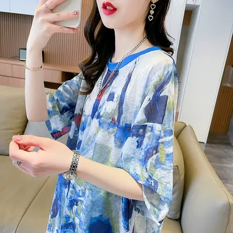 小众设计感短袖t恤女夏装韩版宽松大码薄款冰丝运动休闲健身上衣图片