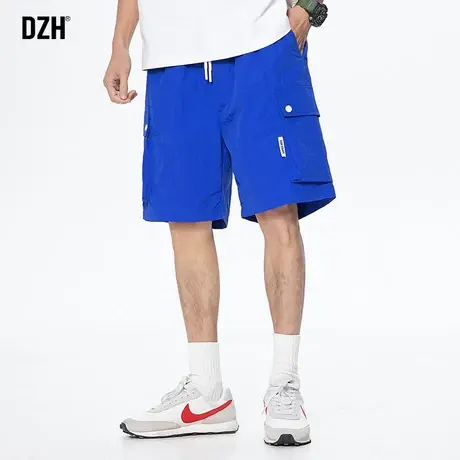 男士克莱因蓝工装短裤男夏季潮牌速干裤沙滩裤薄款裤子五分裤宽松商品大图