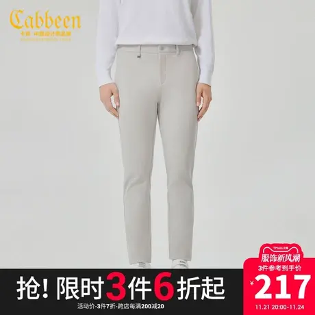 卡宾男装字母印花休闲裤秋款舒适合身小脚裤简约通勤J商品大图