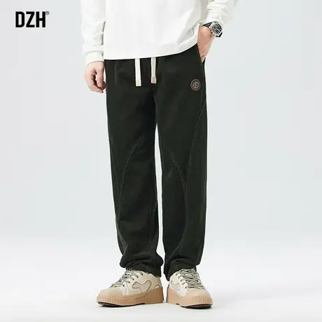 男士灯芯绒冬季加厚裤子男宽松直筒2024年新款纯棉男裤休闲裤男款商品大图