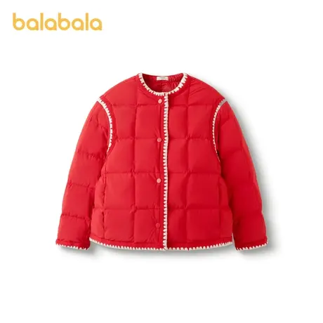 巴拉巴拉童装女童儿童羽绒服外套春装新款中大童洋气圆领时尚商品大图