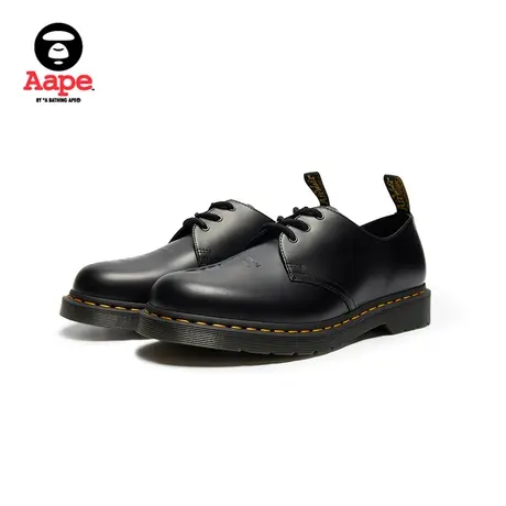 Aape联名DR.MARTENS男鞋猿颜图案黄色针布线三孔单鞋9605XXJ图片