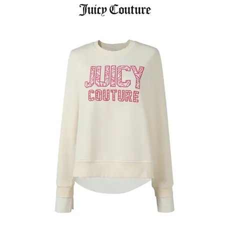 Juicy Couture橘滋美式春季新款前胸LOGO针织套头衫休闲运动上衣商品大图