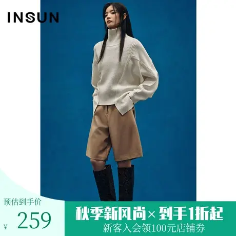 [自然环保]恩裳COVER初春秋时尚利落百慕达PU简约休闲皮裤图片