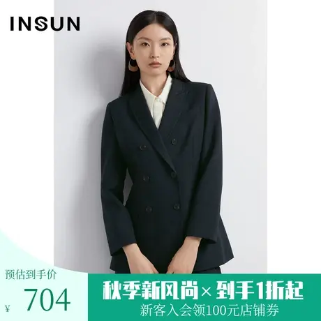 恩裳秋季时尚抗皱易打理经典双排扣设计西装外套图片