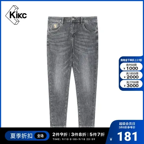 kikc牛仔裤男 2022夏季新款 商场同款经典百搭休闲修身牛仔裤子男图片
