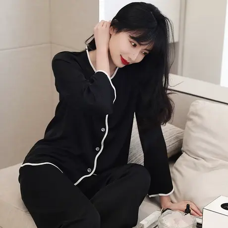 睡衣女春夏秋季薄款冰丝绸高级感ins风网红爆款2023年新款家居服商品大图