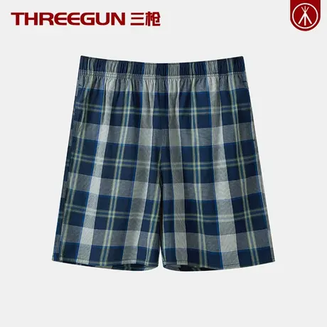 三枪男士100%纯棉沙滩裤男青年五分宽松大裤衩春夏薄款全棉家居裤商品大图