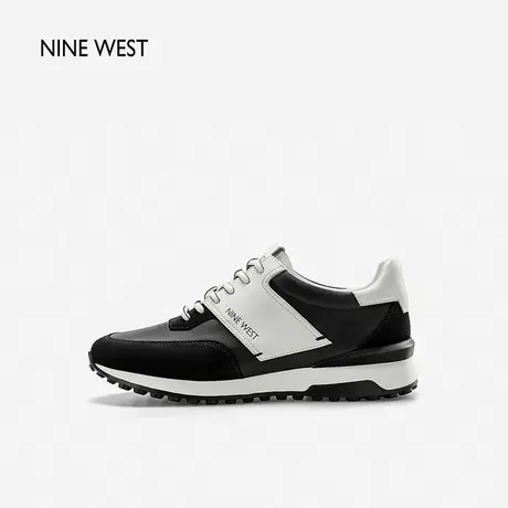 Nine West/玖熙拼接色休闲运动鞋男简约百搭真皮休闲鞋男鞋商品大图