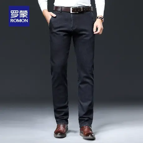 【直降】罗蒙男士牛仔裤2023秋季百搭保暖休闲裤百搭青年直筒裤男图片