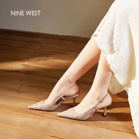 Nine West/玖熙时装凉鞋女2025夏季新款配裙子尖头细跟真皮高跟鞋图片