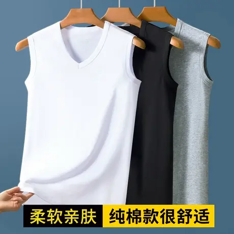 男士背心内衣纯棉内穿打底修身运动健身宽肩无袖汗衫跨栏全棉夏季商品大图