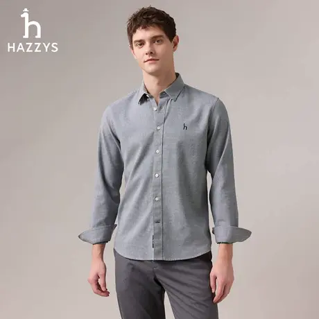 【商场同款】Hazzys哈吉斯男士长袖衬衫2025秋季新款细千鸟格衬衣商品大图