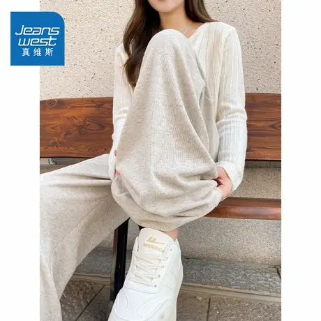 NOE真维斯糯米裤女2025新款春秋款青少年显瘦直筒垂感休闲裤女商品大图