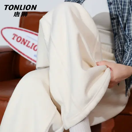 唐狮加绒阔腿裤女2026新款秋冬季爆款小个子加厚宽松摇粒绒裤子VB图片