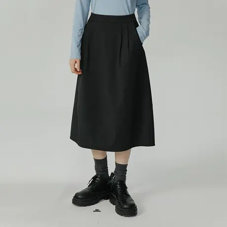omont蛋挞家 花苞裙半身裙女秋冬2023新款宽松高腰小个子a字裙子图片