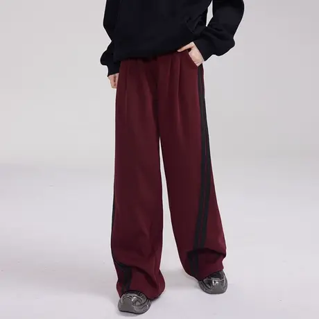 休闲美式运动裤子宽松bf慵懒风加厚卫裤女2023新款秋冬女阔腿裤商品大图