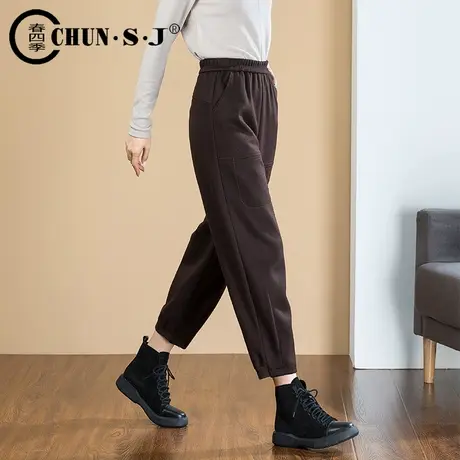 【5折清仓】毛呢灯笼裤女秋冬加厚小个子2023新款阔腿裤萝卜裤子商品大图