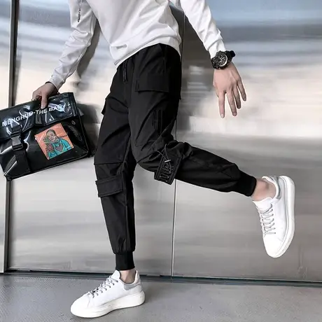 男士工装裤休闲裤裤子哈伦裤宽松直筒潮牌潮流网红潮牌时尚小脚商品大图