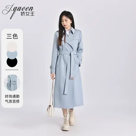 风衣外套女2024秋季新款气质时尚通勤英伦风高级感双排扣长款大衣商品大图